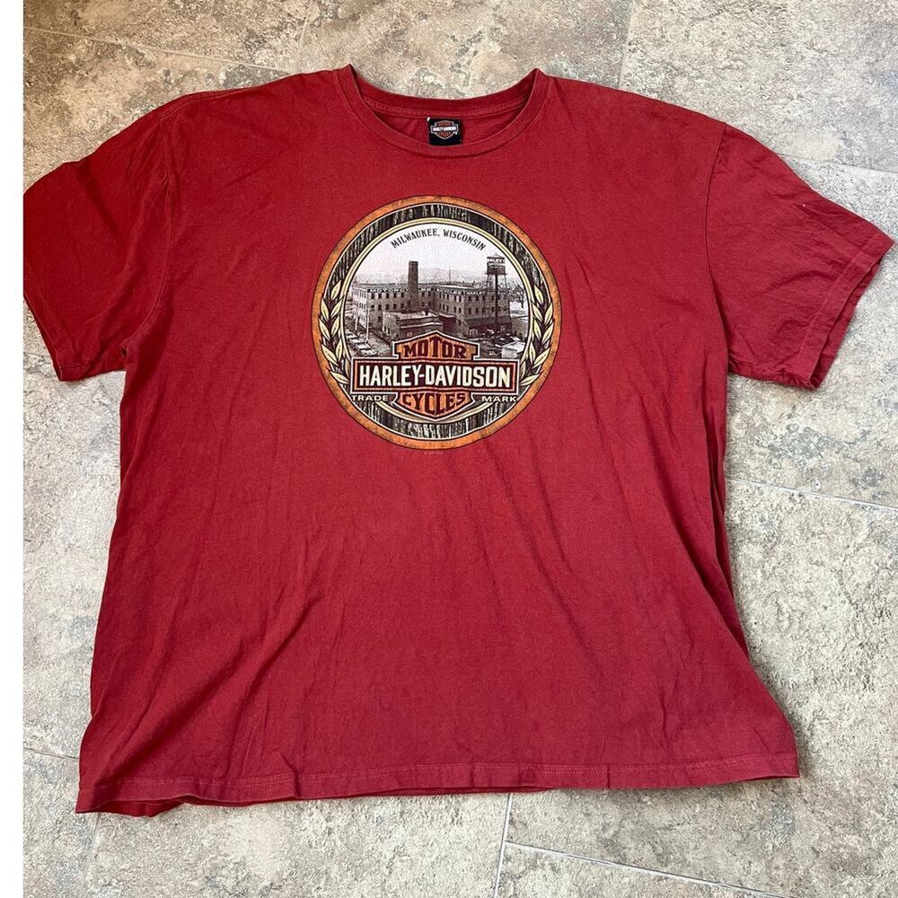 Harley Davidson Rust Short Sleeve Crewneck T-shirt, Men's size 2-3XL